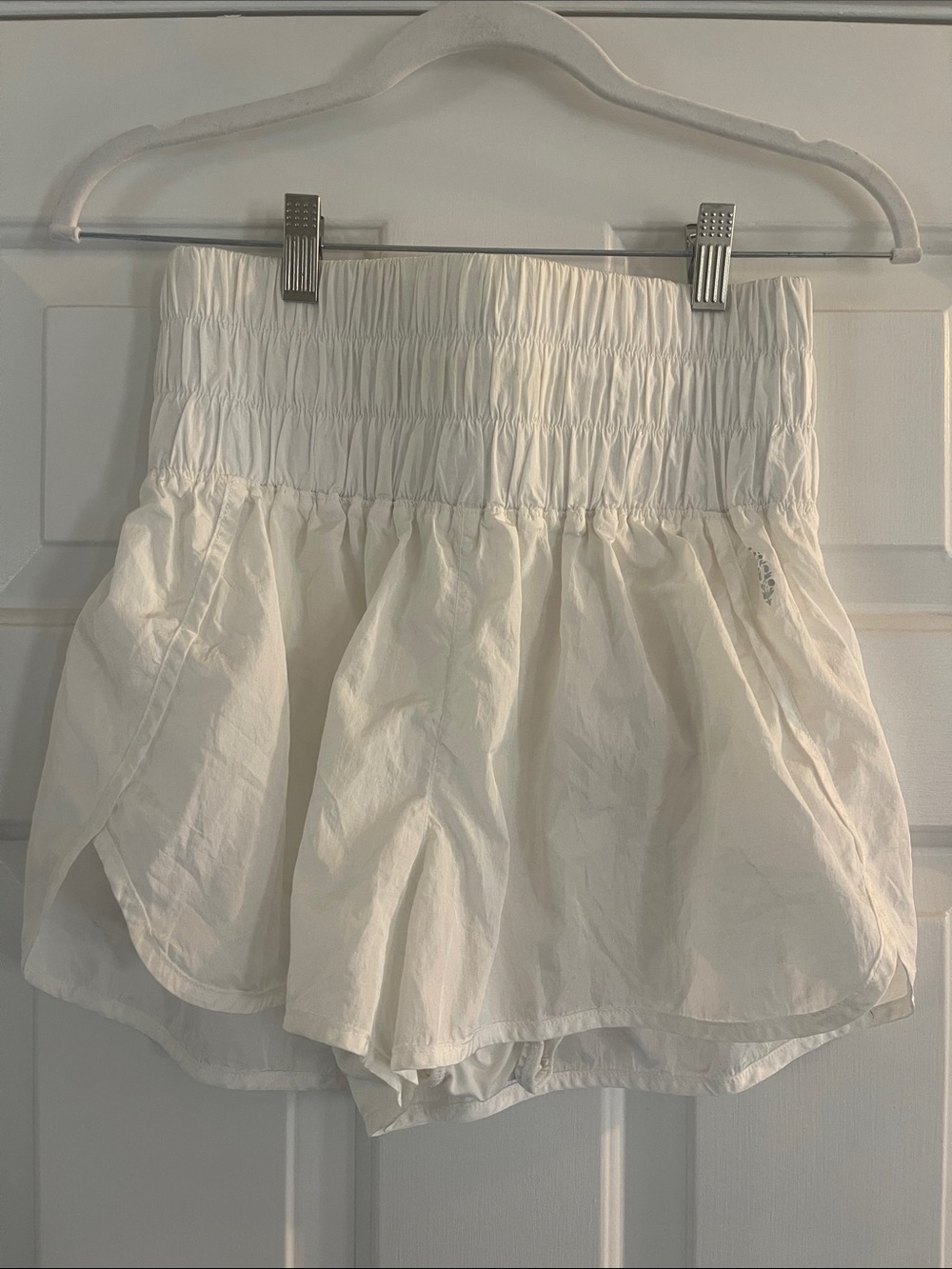 FP Movement by Free People White High-Smock Waist Athletic Shorts with Liner